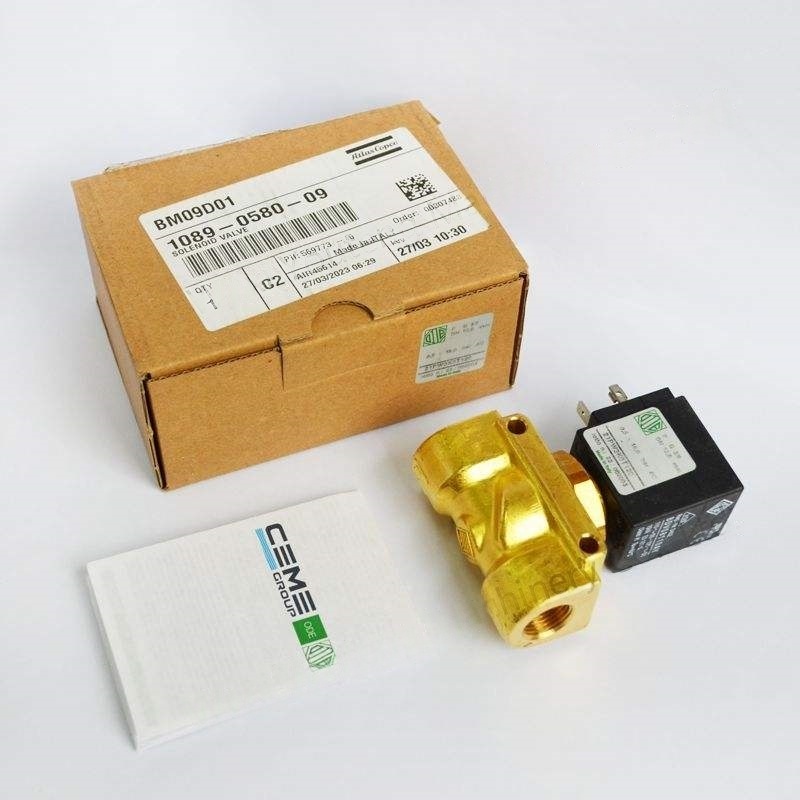 Atlas Copco Inverter Solenoid Valve GA37VSD Metal Model 1089058009 para sa mga pang -industriya na compressor